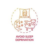 Avoid sleep deprivation red gradient concept icon vector