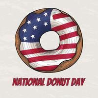 Glazed donut with the flag of the USA vector