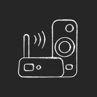 Media streaming device chalk white icon on black background vector