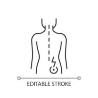 Lower right back pain linear icon vector