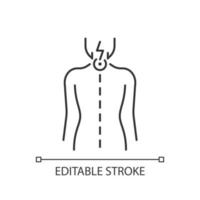 icono lineal de dolor de cuello vector