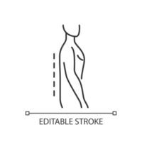 Flatback syndrome linear icon vector