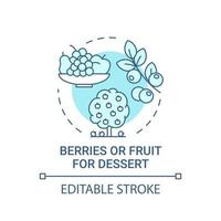 Berries or fruit for desert concept icon vector