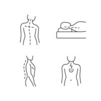 Postural dysfunction linear icons set vector