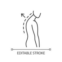 Thoracic kyphosis linear icon vector