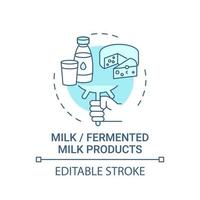 Milk or fermented milk products concept icon vector