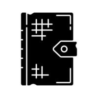 Ancient book black glyph icon vector