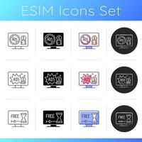 Broadcast services icons set vector