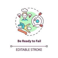 Be ready to fail concept icon vector