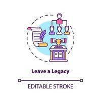 Leave a legacy concept icon