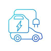 Portable EV charger gradient linear vector icon