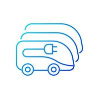 Charging in electric bus depot gradient linear vector icon