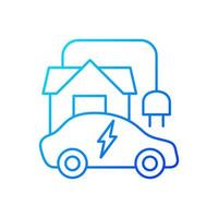 Home EV charging point gradient linear vector icon