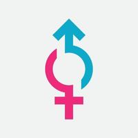 Gender symbol logo of sex and equality of males and females vector illustration