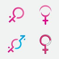 logotipo de símbolo de género de sexo e igualdad de hombres y mujeres ilustración vectorial vector