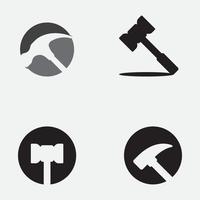 Diseño de ilustración de vector de logotipo de martillo