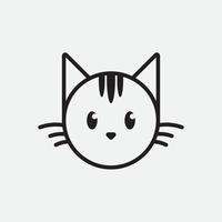 cute cat head cartoon logo cat head Good for cat care related products vector