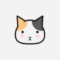 linda cabeza de gato logo de dibujos animados cabeza de gato buena para productos relacionados con el cuidado de gatos vector