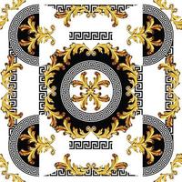 Baroque with greek vector seamless pattern