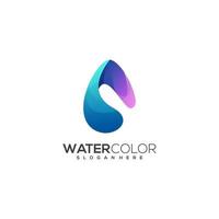 Water colorful logo abstract design vector