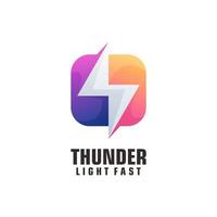 Thunder logo gradient colorful abstract vector design