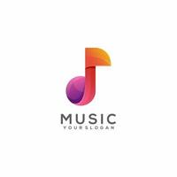 logotipo de música colorido diseño vectorial degradado vector