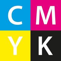 Simple vector cmyk color sample background with cyan magenta yellow and black color