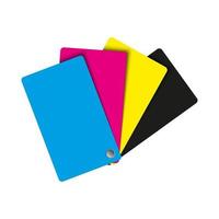 Cmyk palette abstract sheets of paper in cmyk colors vector illustration