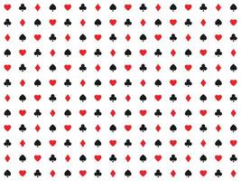 Playing card signs seamless pattern casino background hearts clubs diamonds and spades vector icons and symbols