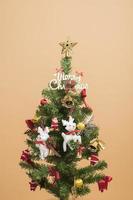 Christmas tree on autumn background photo