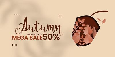 autumn mega sale background vector