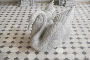 Beautiful white cement goose photo