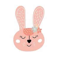 Cute Easter bunny. Easter rabbit. Design for Easter. stickers, postcards. Flat cartoon vector illustration