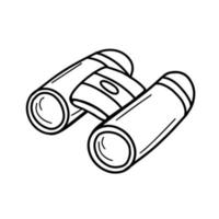 Tourist binoculars isolated on a white background.long-range vision device, image intensifier optical device. Vector illustration in Doodle style.Optical instrument isolated on white background.