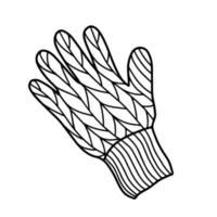 Guantes de senderismo aislados en un fondo blanco.Ilustración de vector de estilo doodle. guantes dibujados a mano