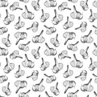 Garlic seamless pattern. Hand drawn vector illustration