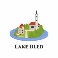 Lake Bled is a lake in the Julian Alps of the Upper Carniolan region of northwestern Slovenia vector