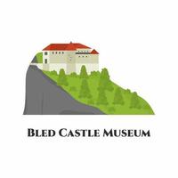Bled Castle is a medieval castle built on a precipice above the city of Bled in Slovenia vector