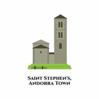 Saint Stephen church in Andorra La Vella vector