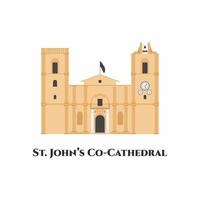 La catedral de San Juan en La Valeta, Malta vector