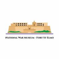 Fort Saint Elmo is a star fort in Valletta Malta vector