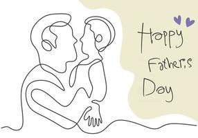 Father and his son continuous one line drawing vector