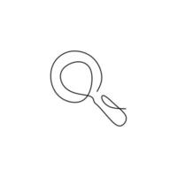 Continuous line of magnifying glass icon Magnifying glass logo in single line style isolated on white background vector