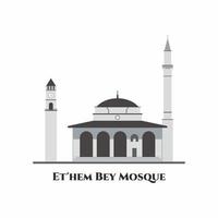 la mezquita hajji ethem bey en tirana albania vector