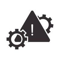 alert icon settings warning sign attention danger exclamation mark precaution silhouette style design vector