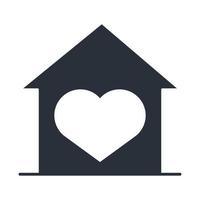 house love heart family day icon in silhouette style vector