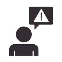 alert icon avatar error sign attention danger exclamation mark precaution silhouette style design vector