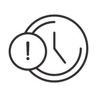 alert icon clock time warning attention danger exclamation mark precaution line style design vector