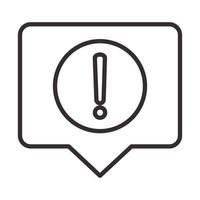 alert icon message notification security attention danger exclamation mark precaution line style design vector