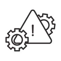 alert icon settings warning sign attention danger exclamation mark precaution line style design vector